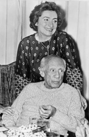 Pablo Picasso mit seiner zweiten Frau Jacqueline